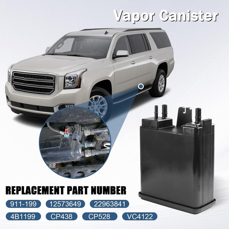 RALZAOTO Vapor Canister Compatible with Cadillac Escalade ESV EXT Chevy Suburban Avalanche 1500 GMC Yukon XL Hummer H2 2004-2016 5.3L 6.0L 6.2L Evap Charcoal Canister Replaces# 22963841 911-199 12573649 - Image 2